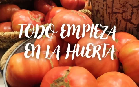 Ensalada de tomate con piparras en Aranjuez