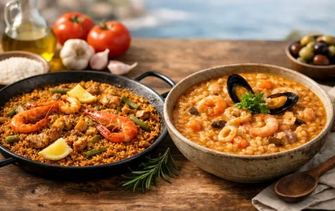 Arroces secos vs arroces melosos mediterráneos
